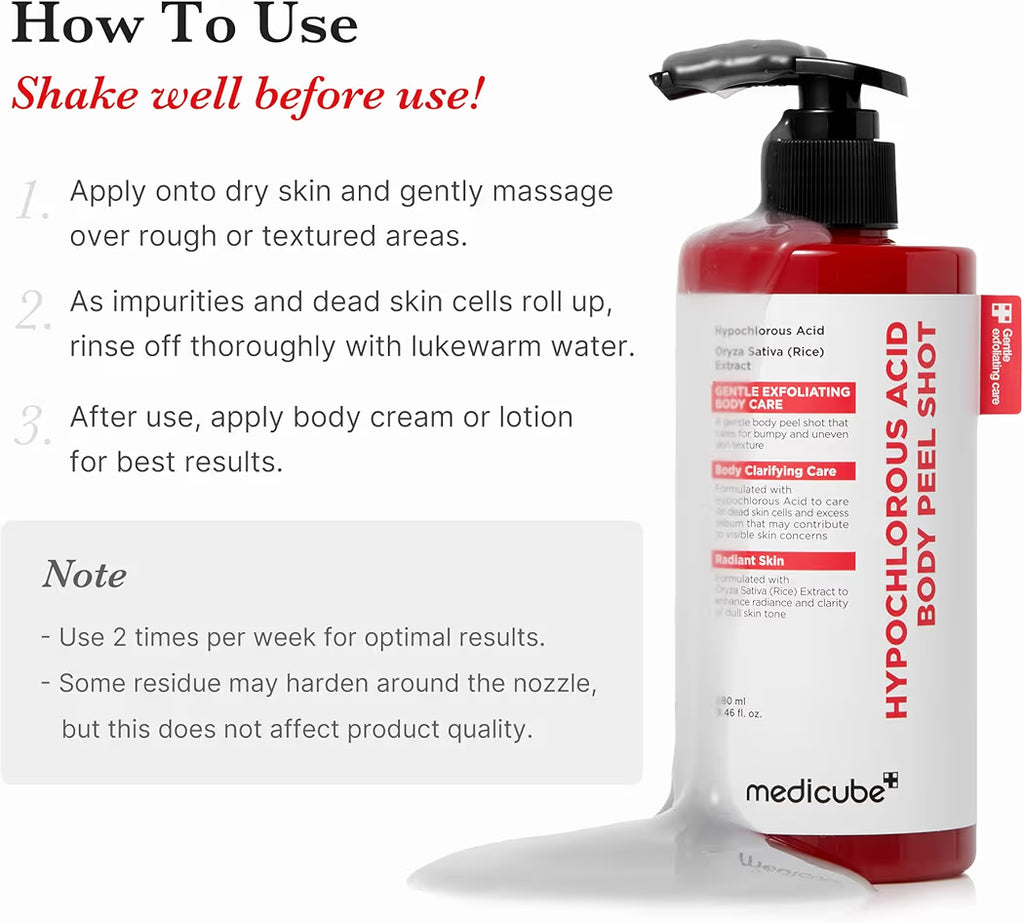 Hypochlorous Acid Body peel shot