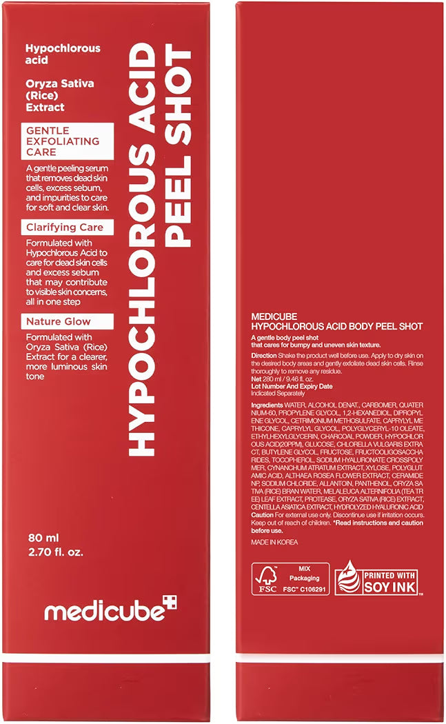 Hypochlorous Acid Body peel shot